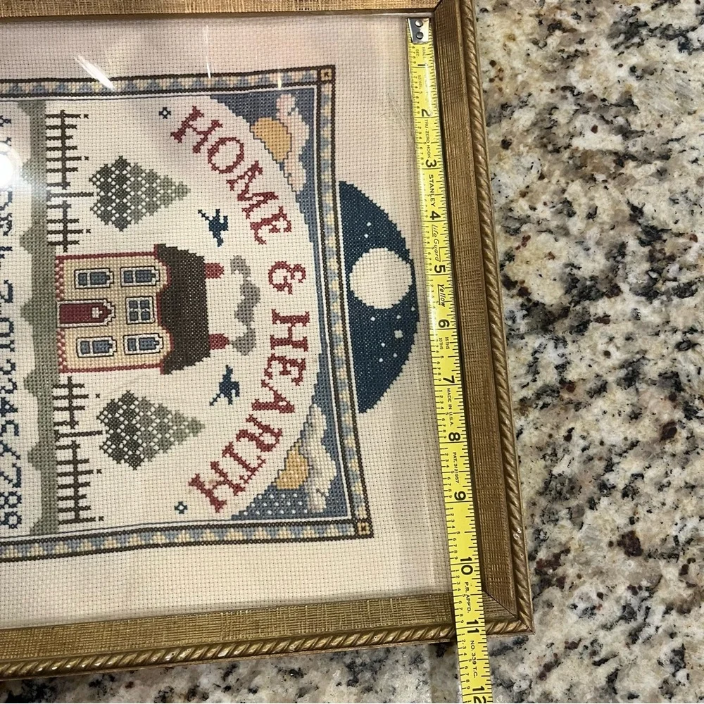 Framed Home & Hearth The Buttram House Cross-Stitch Art 1985